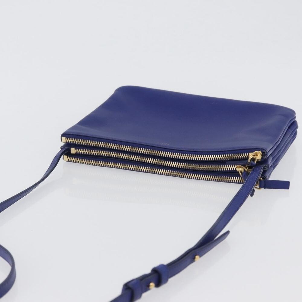 Celine Leather Trio Large Shoulder Bag Blue - Picture 9 of 13